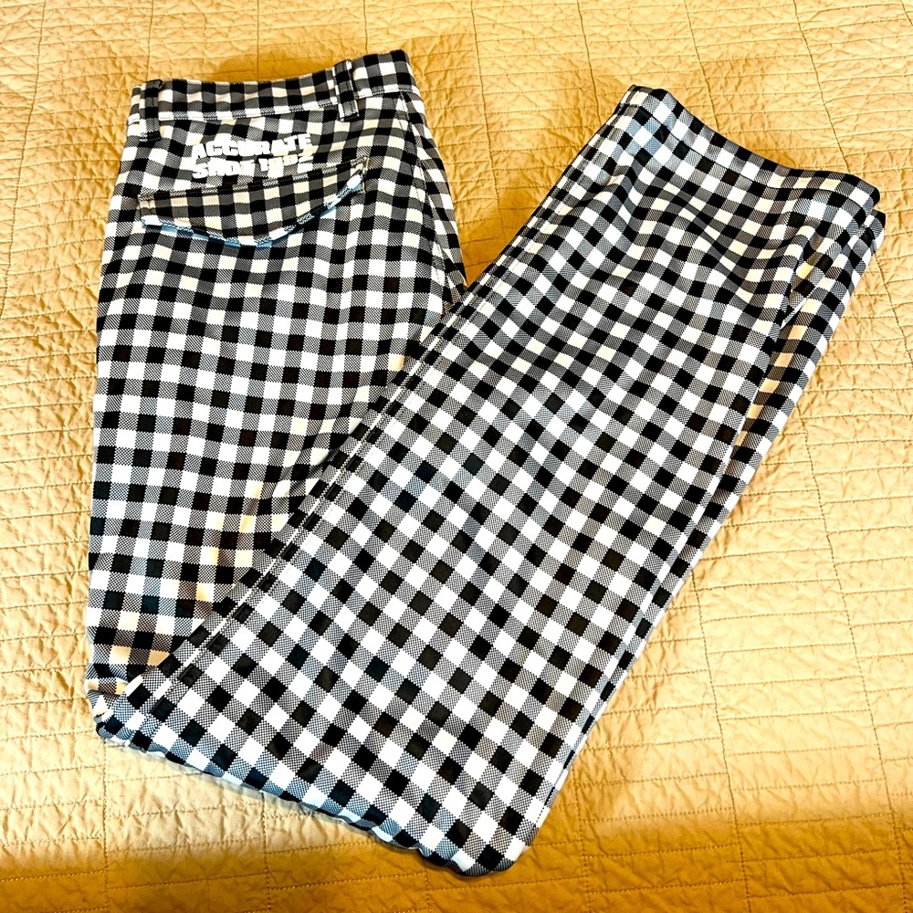 Mens Tour Division black and white checkered golf pants. Size Large